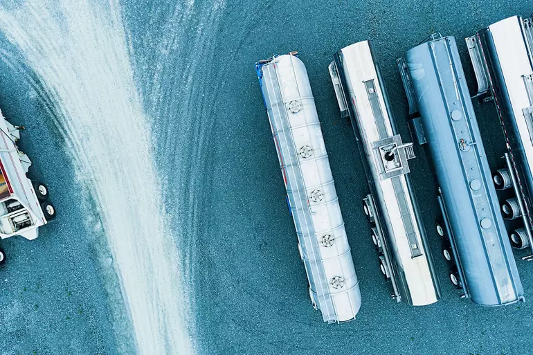 aerial view of trailers aerial view of trailers