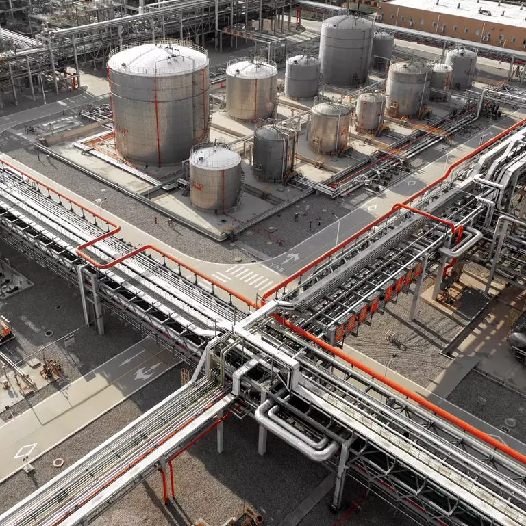 Aerial photography of chemical plant in China