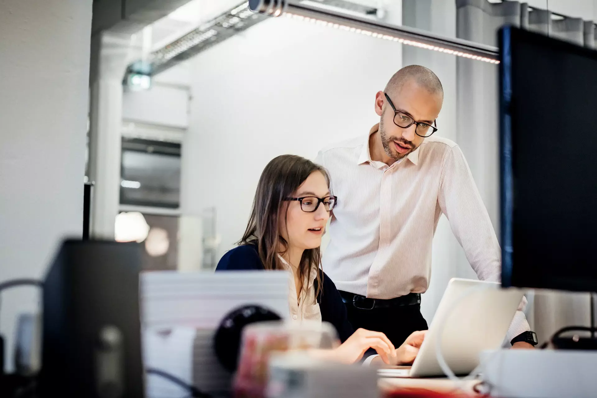 Business people working computer for process optimizing Business people working computer for process optimizing