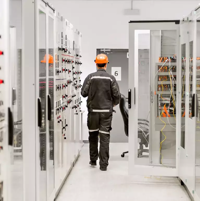 Using protective gear near switchgear cabinet