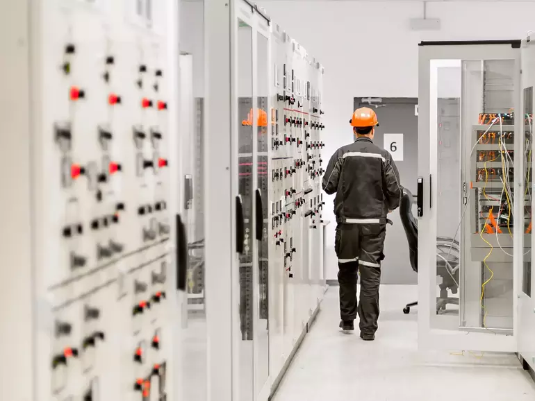 Using protective gear near switchgear cabinet