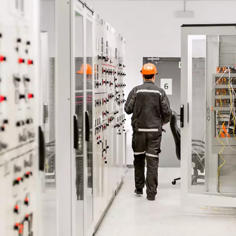 Using protective gear near switchgear cabinet